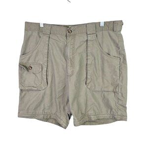 Mens Cabelas Outdoors Khaki Cargo Shorts 100% Cotton Outdoor 9" Inseam Size 36